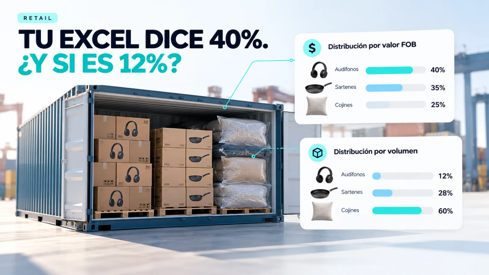 Tu Excel dice 40% de margen. Cambias el prorrateo y cae a12%