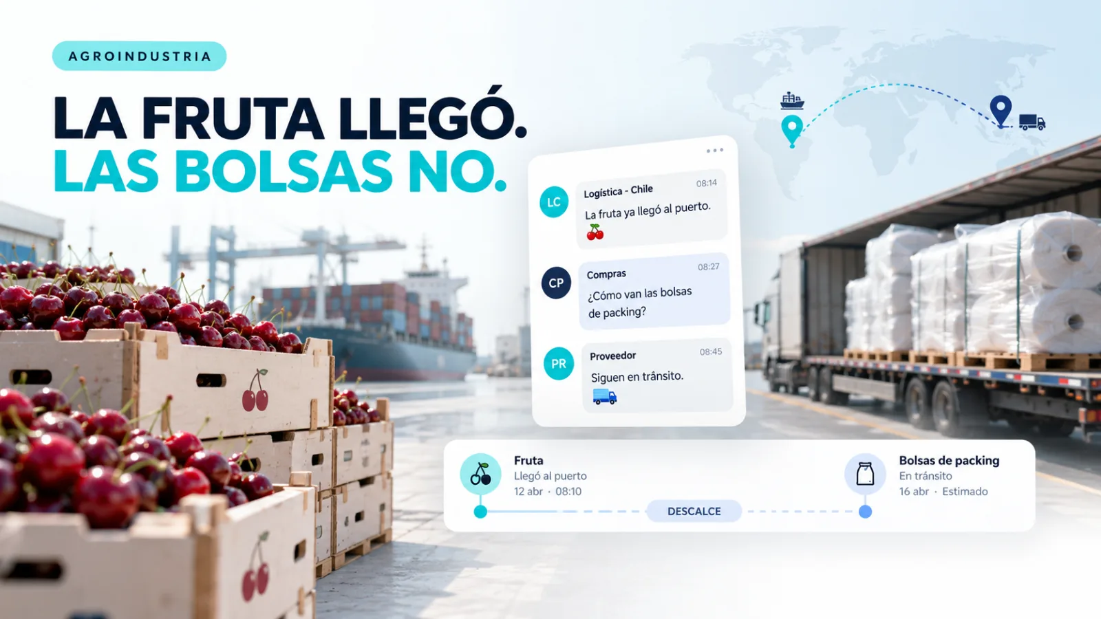la fruta llego, las bolsas no
